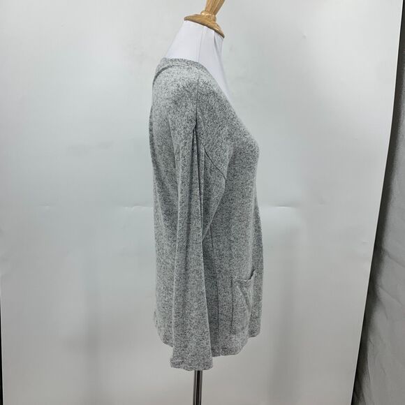 Rumi + Ryder Cardigan Womens L Large Gray Pockets Open Front Long Sleeve Knit - Picture 5 of 15